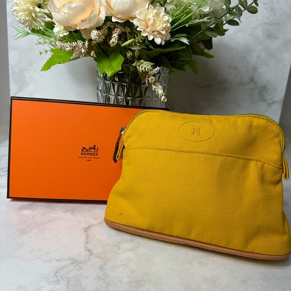 Hermes Handbags - 🔥 HERMES YELLOW COSMETIC/ TROUSSE BOLIDE TOILETRIES POUCH 🔥